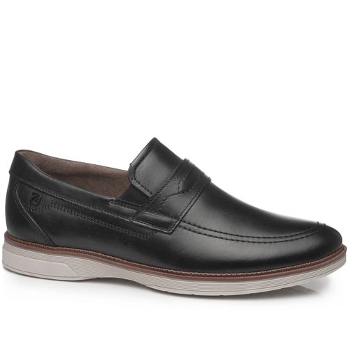 Sapato Casual Pegada Masculino em Couro Preto 126704-01