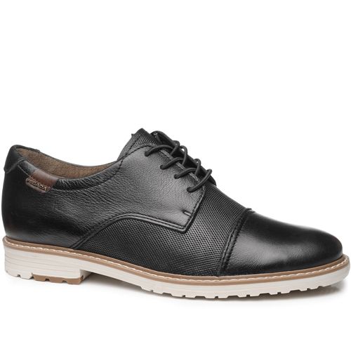 Sapato Casual Pegada Masculino em Couro Preto 126206-01