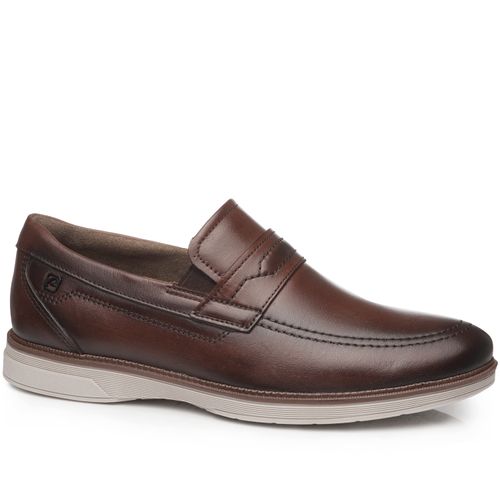 Sapato Casual Pegada Masculino em Couro Pinhão 126704-03