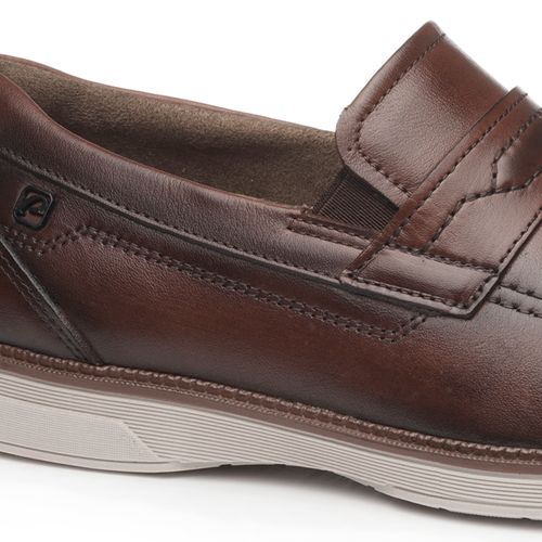 Sapato Casual Pegada Masculino em Couro Pinhão 126704-03