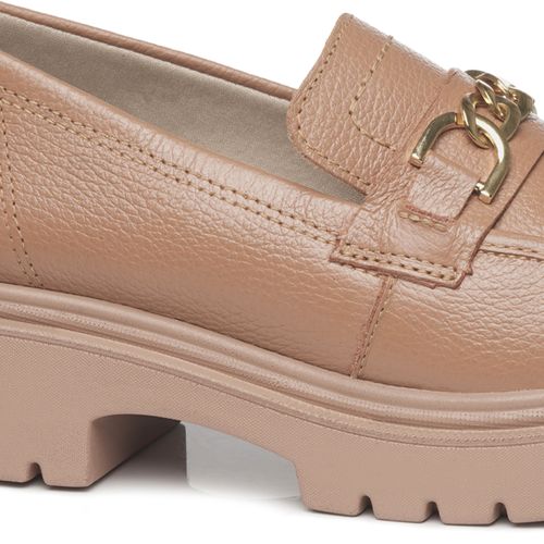 Sapato Loafer Pegada Feminino em Couro Caramelo 222401-02