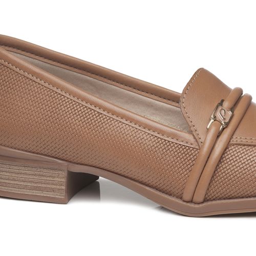 Sapato Mocassim Pegada Feminino em Couro Camel 222003-02