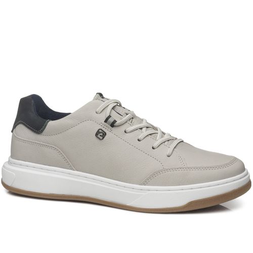 Tênis Casual Pegada Masculino em Couro Silver 111701-07