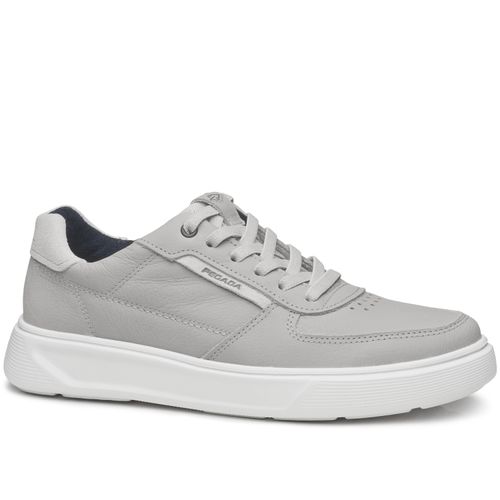 Tênis Casual Pegada Masculino em Couro Silver 110924-08