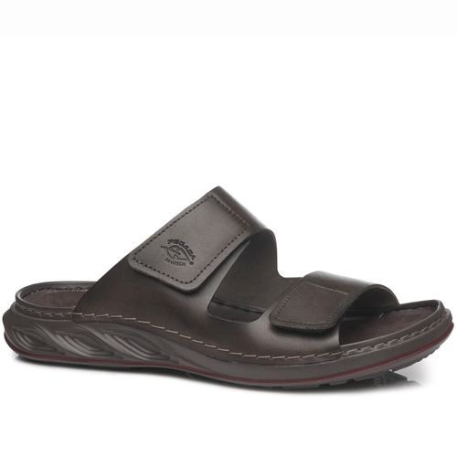 Chinelo Pegada Masculino em Couro Brown 134101-04