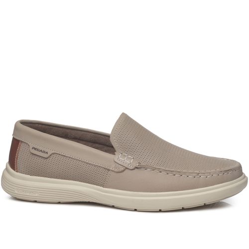 Mocassim Pegada Masculino em Couro Areia 142202-08