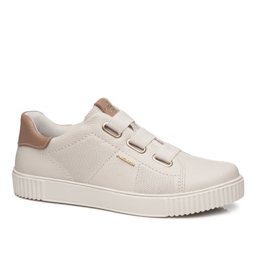 Tênis Pegada Feminino em Couro Off White 219022-02