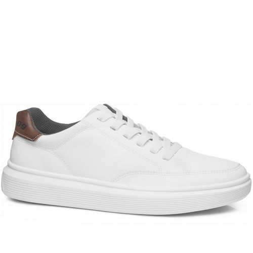 Tênis Casual Pegada Masculino em Microfibra Branco 172103-01