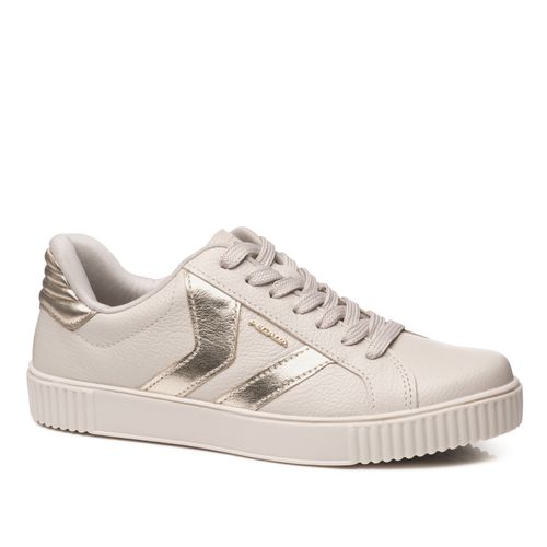 Tênis Pegada Feminino em Couro Off White 219021-03