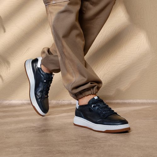 Tênis Casual Pegada Masculino em Couro Blue 111701-03