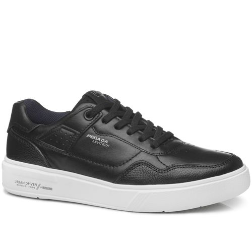 Tênis Casual Pegada Masculino em Couro Preto 111903-06