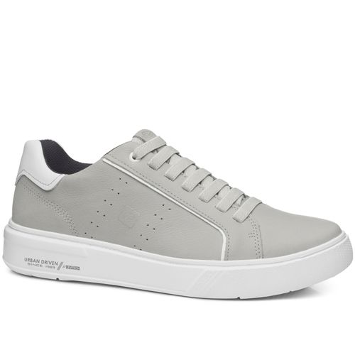 Tênis Casual Pegada Masculino em Couro Cinza 111901-09