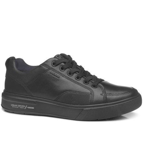 Tênis Casual Pegada Masculino em Couro Preto 111902-07