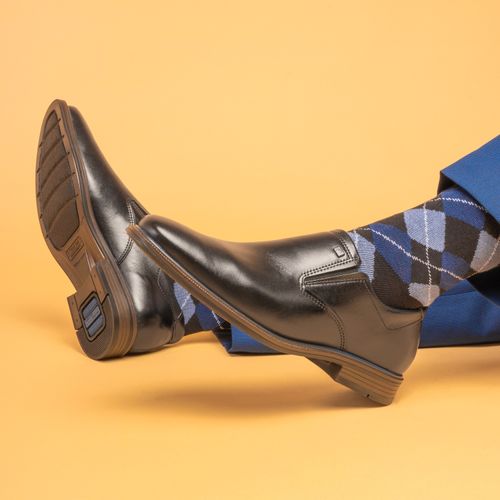 Sapato Social Pegada Masculino em Couro Preto 126308-01