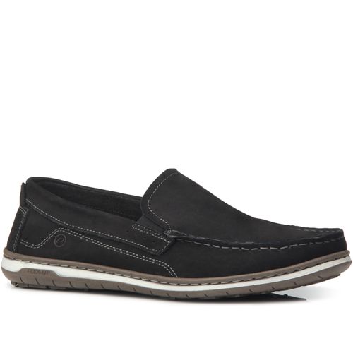 Mocassim Pegada Masculino em Couro Preto 141108-10