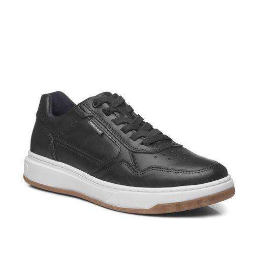 Tênis Casual Pegada Masculino em Couro Preto 111704-03