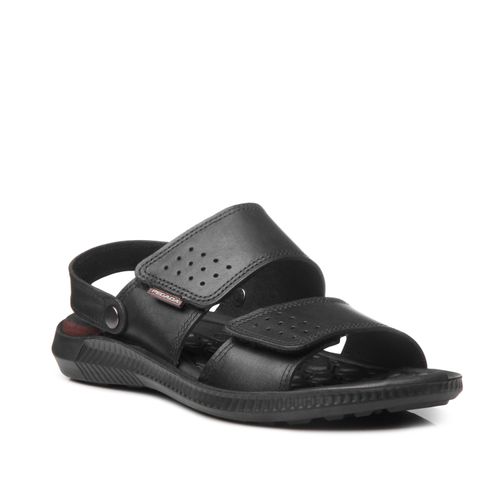 Sandália Pegada Masculina em Couro Preto 133154-03