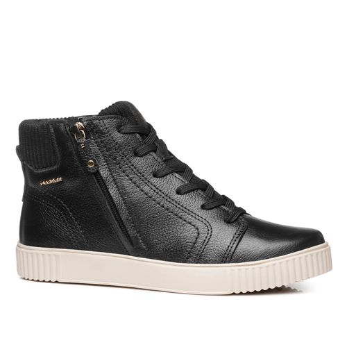 Tênis Pegada Feminino em Couro Preto 219025-02