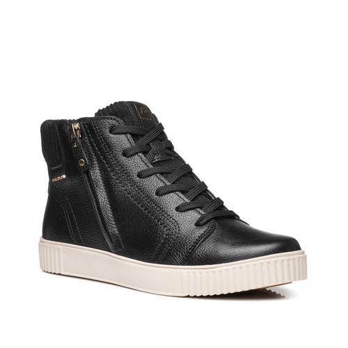 Tênis Pegada Feminino em Couro Preto 219025-02