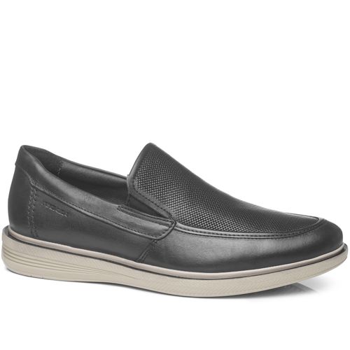 Sapato Casual Pegada Masculino em Couro Preto 126112-01