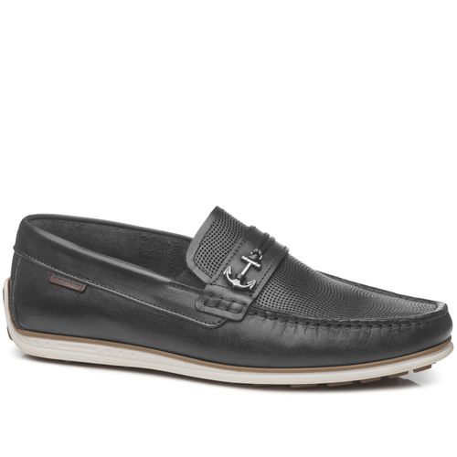 Mocassim Pegada Masculino em Couro Preto 142007-02