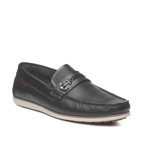 Mocassim Pegada Masculino em Couro Preto 142007-02