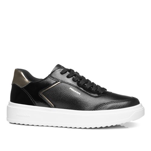 Tênis Pegada Feminino em Couro Preto 211311-02