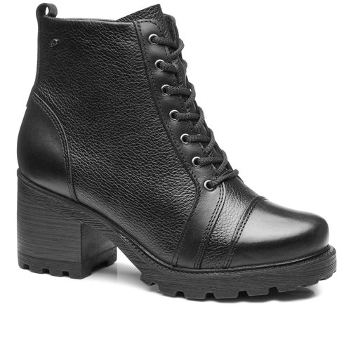 Coturno Pegada Feminino em Couro Preto 281312-04