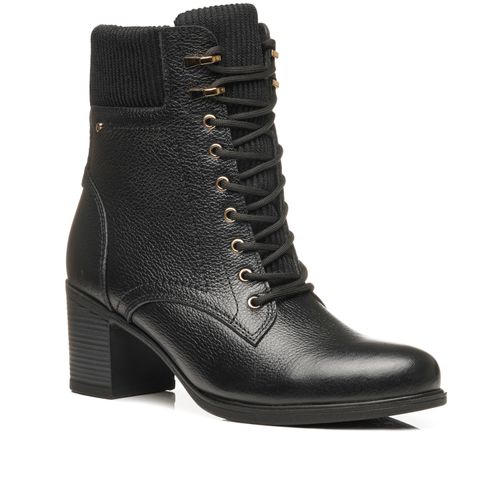 Bota Pegada Feminina em Couro Preto 280405-02