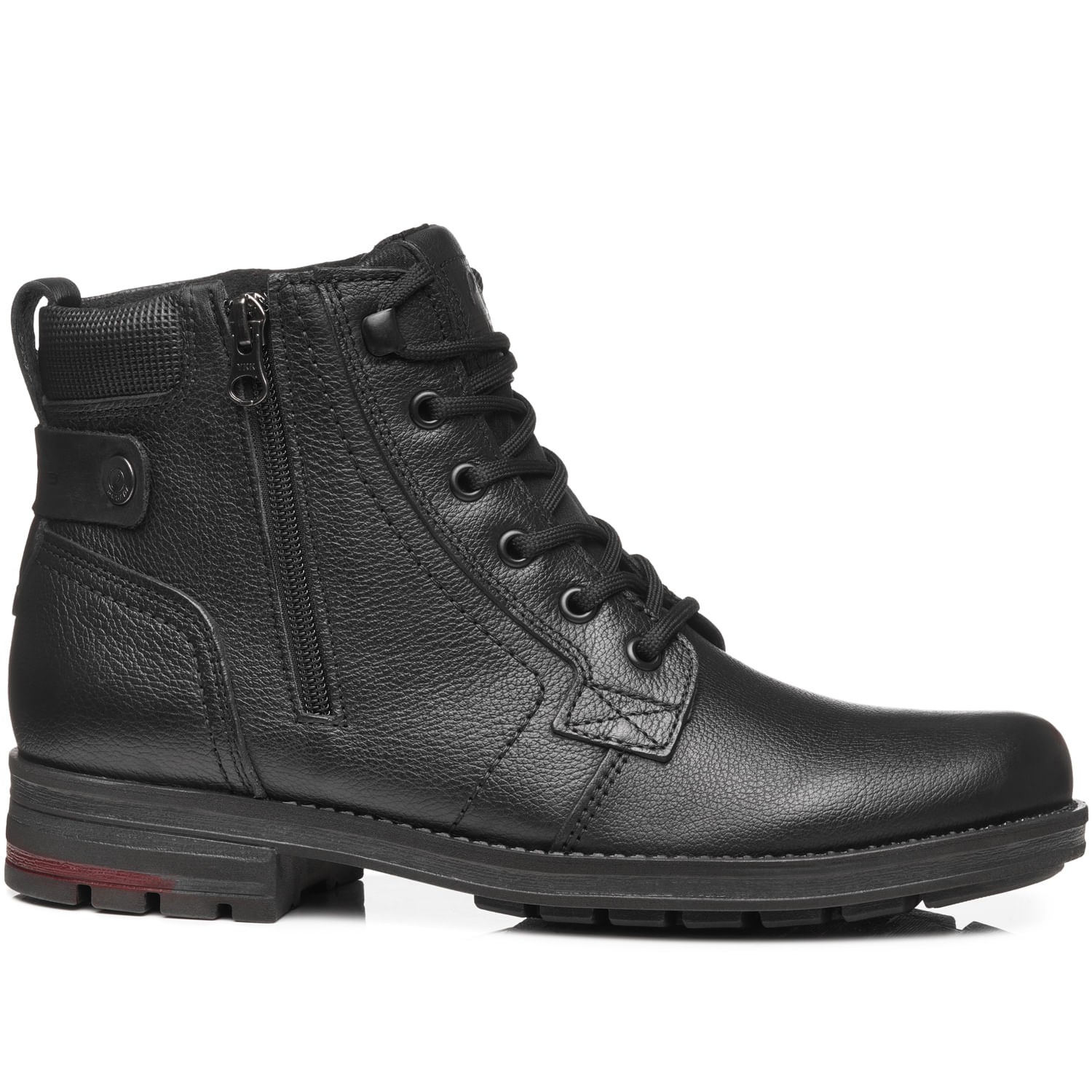 Coturno Masculino Couro Preto Bota Coturno Masculino Pegada 181305