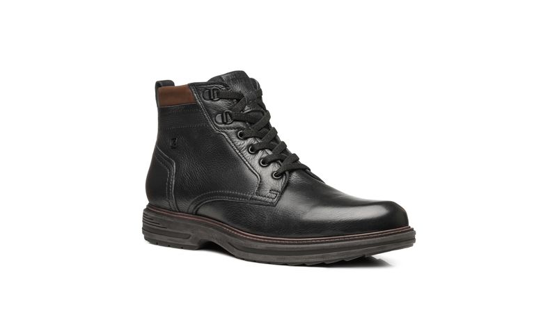Coturno Pegada Masculino em Couro Preto 181802-03 - Pegada
