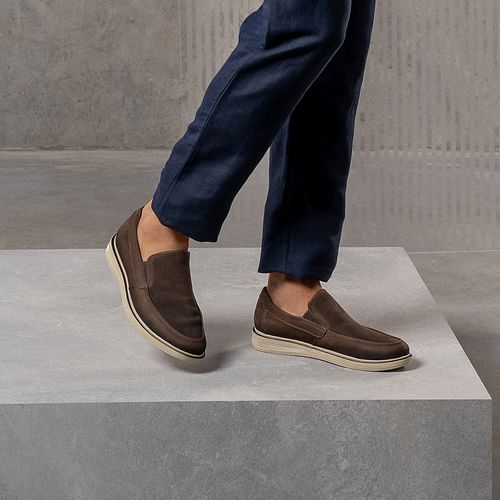 Sapato Casual Pegada Masculino em Couro Chocolate 126112-05