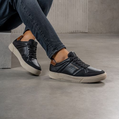 Sapatênis Pegada Masculino em Microfibra Preto 172502-03