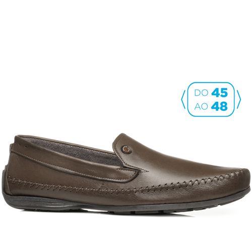 Mocassim Pegada Masculino Plus Size em Couro Cravo 540771-03