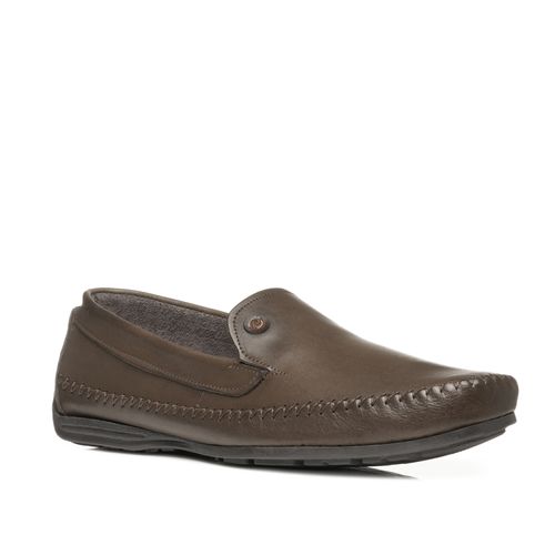 Mocassim Pegada Masculino Plus Size em Couro Cravo 540771-03
