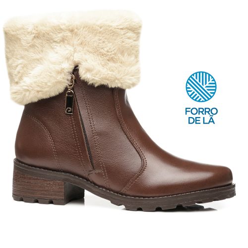 Bota Pegada Feminina em Couro Pinhão 281495-01