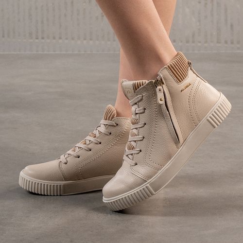Tênis Pegada Feminino em Couro Off White 219025-01