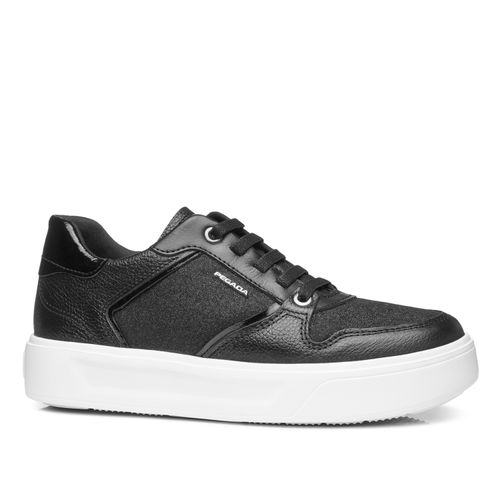Tênis Pegada Feminino em Couro Preto 211214-03