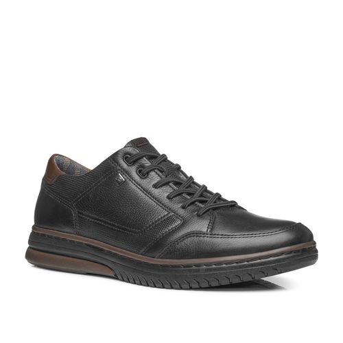 Sapatênis Pegada Masculino em Couro Preto 111407-03