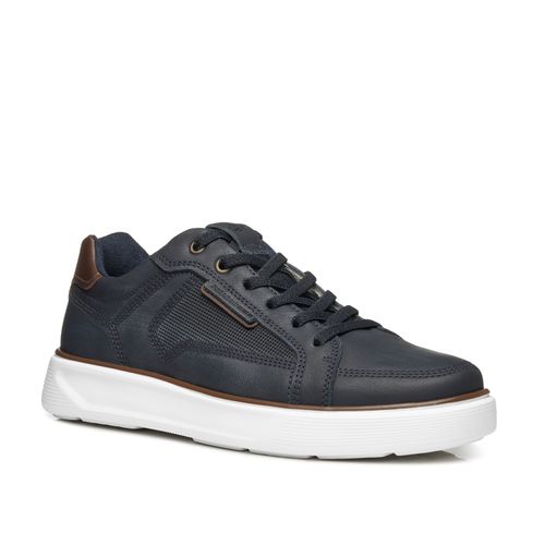 Tênis Casual Pegada Masculino em Couro Blue 110933-07