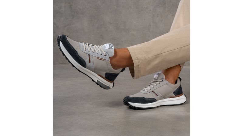 Tênis Casual Pegada Masculino em Couro Silver 110751-09 - Pegada