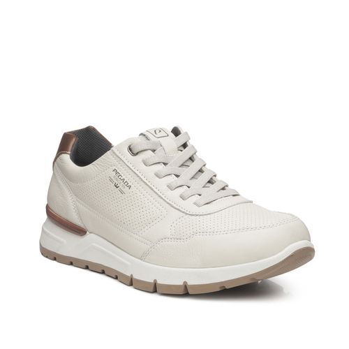 Tênis Casual Pegada Masculino em Couro Milk 111602-02