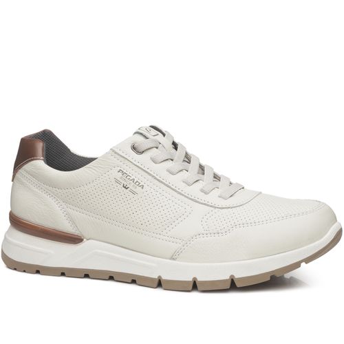 Tênis Casual Pegada Masculino em Couro Milk 111602-02