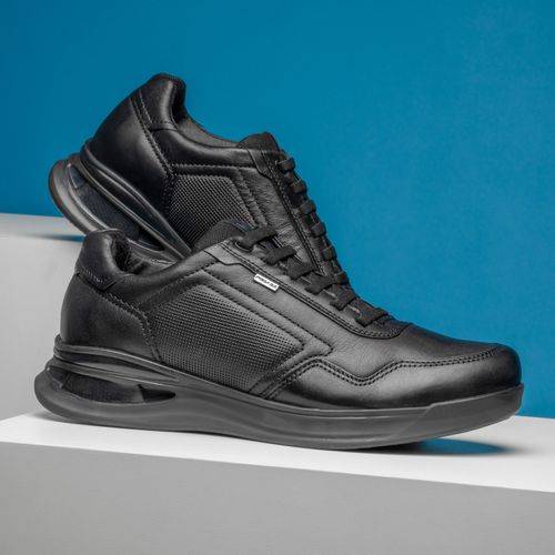 Sapato Casual Pegada Masculino em Couro Preto 126801-01