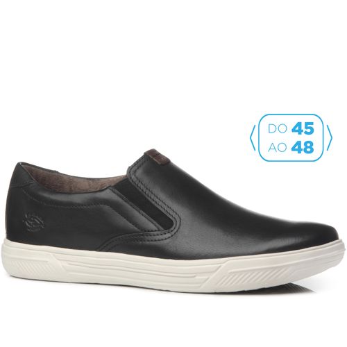 Tênis Casual Pegada Masculino em Couro Preto 510402-04