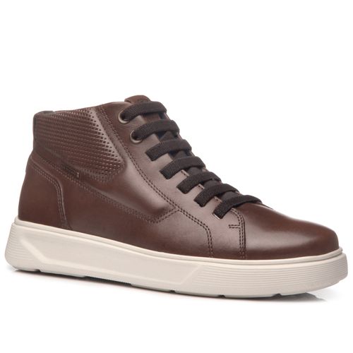 Tênis Casual Pegada Masculino em Couro Terracota 110922-02