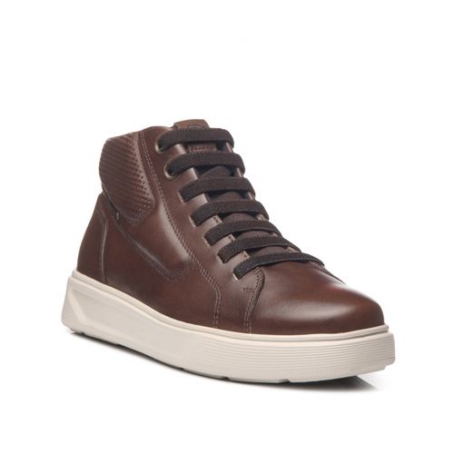 Tênis Casual Pegada Masculino em Couro Terracota 110922-02