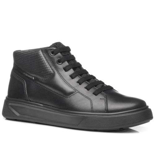 Tênis Casual Pegada Masculino em Couro Preto 110922-06