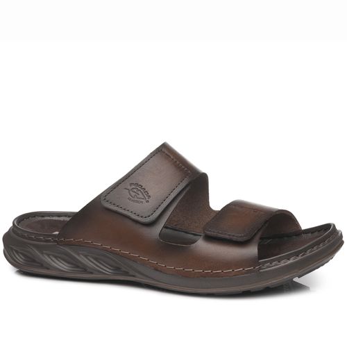 Chinelo Pegada Masculino em Couro Pinhão 134101-02