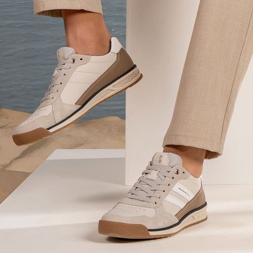 Sapatênis Pegada Masculino em Couro Giz 112504-06